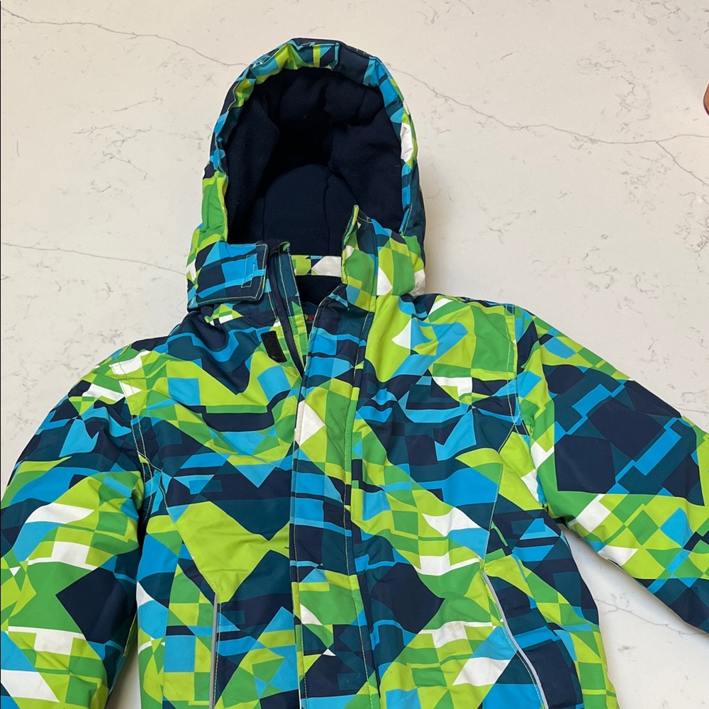 Vibrant Geometric Kids Puffer Jacket